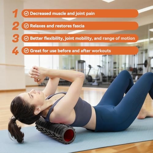 Foam Roller for Deep Tissue Massager, 18" Trigger Point Foam Roller, Black