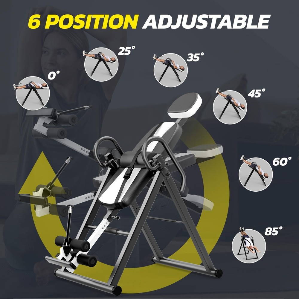 Dripex Heavy Duty Gravity Inversion Table 300 lbs Capacity with Adjustable Pr...