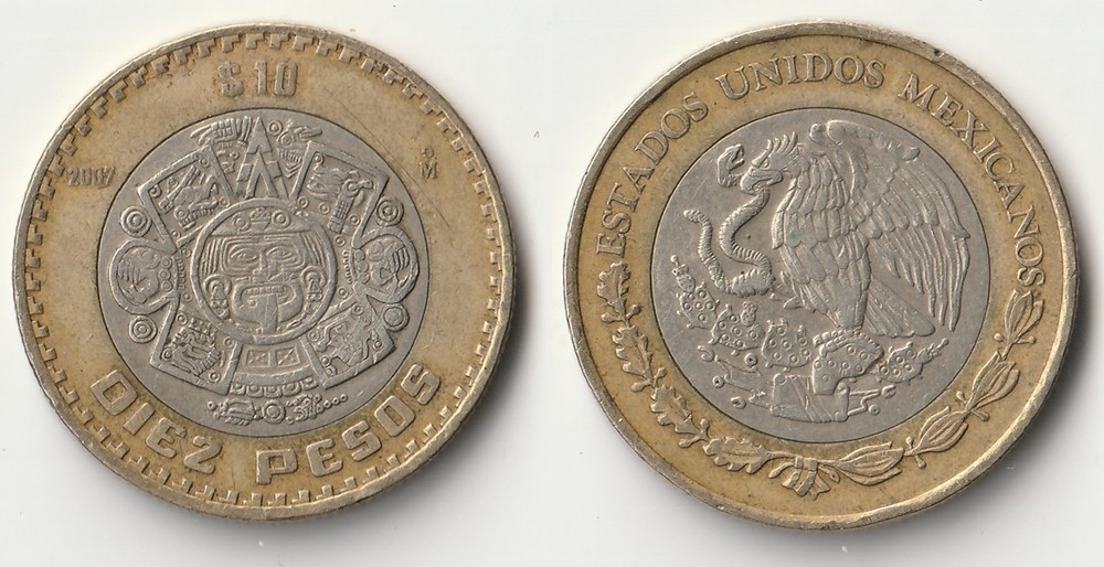 2007 Mexico 10 pesos coin