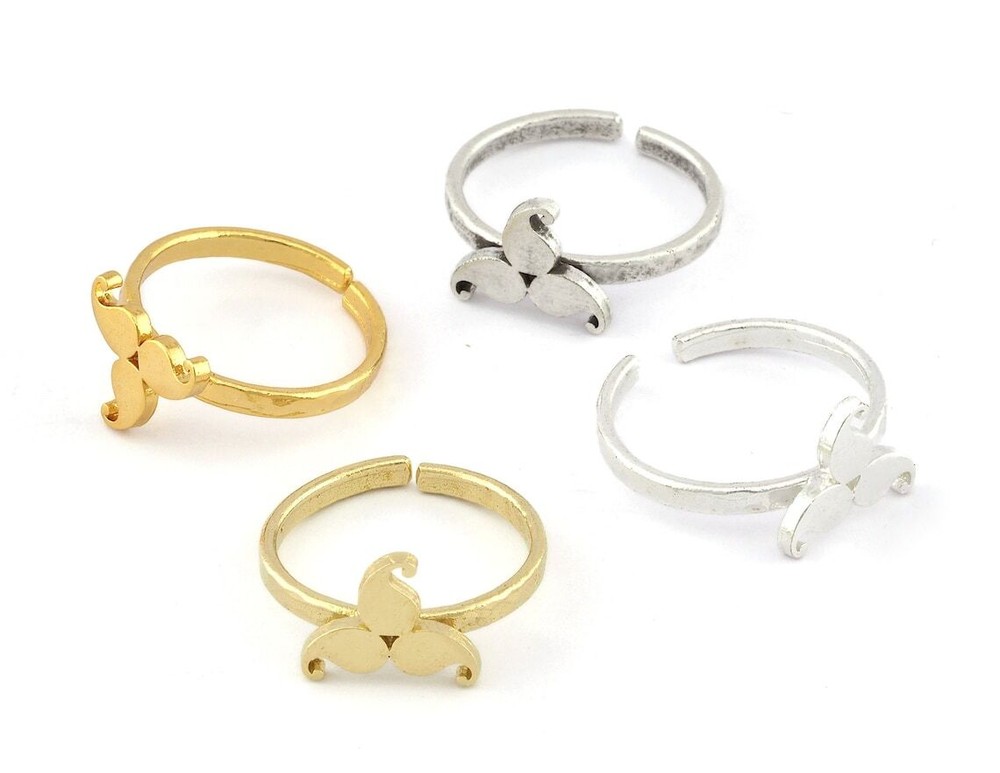 Mango Adjustable Ring Raw brass-Antique Silver-Shiny silver-Gold 8us size 5212