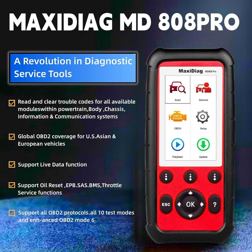 2025 Autel MaxiDiag MD808 Pro Automatic Diagnostic Scanner Tool OBD2 Code Reader