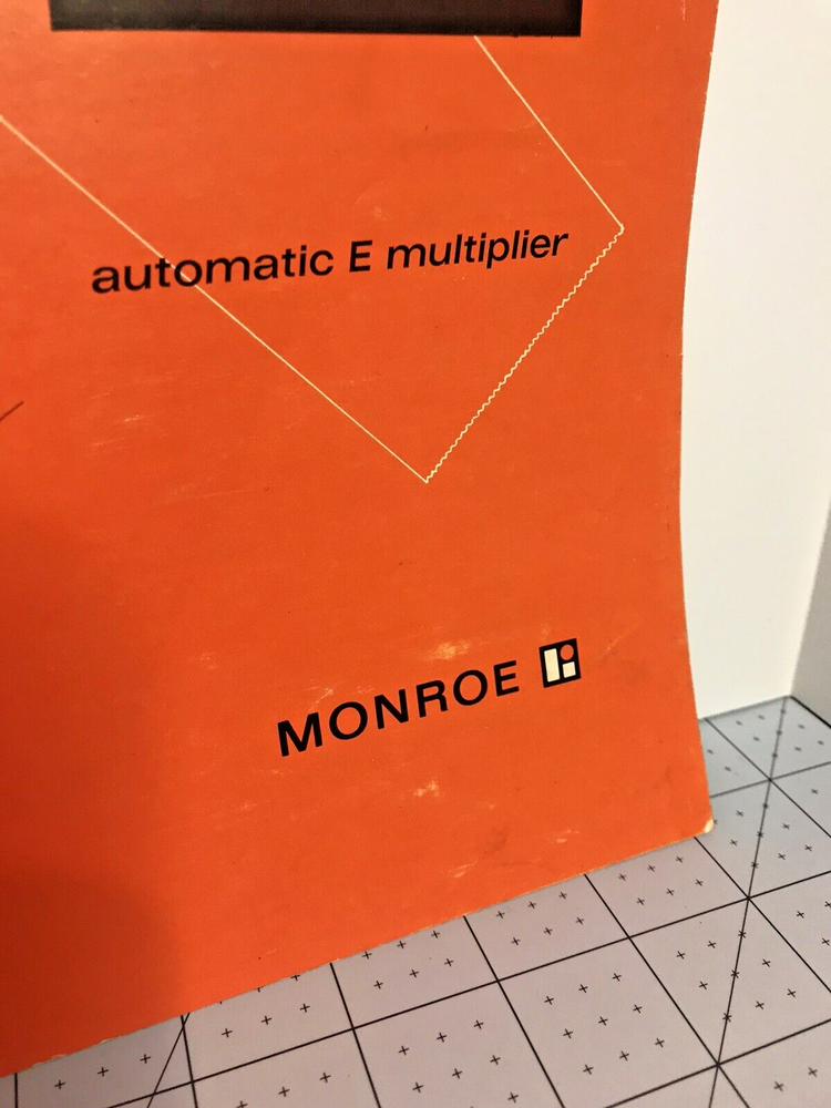 Vintage 1967 Operation Instructions Monroe Automatic E Multiplier 10-key adding 