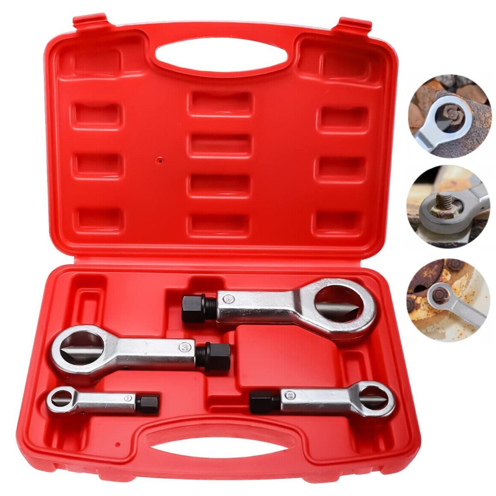 4pcs Nut Splitter Tool Broken Damaged Stuck Remover Puller Corroded Split Set 40