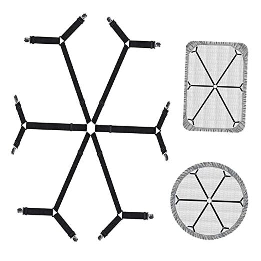 QoeCycth Sheet Fasteners, Adjustable Elastic Bed Sheet Holder 12clips Black