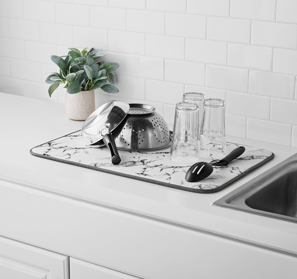 Mainstays Microfiber Dish Drying Mat Marble
