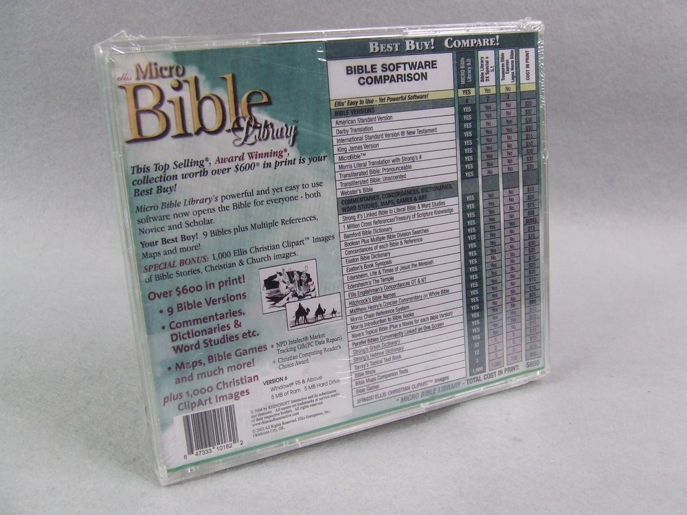 Ellis Micro Bible Library CD-ROM 9 Bibles 25 Commentaries & References