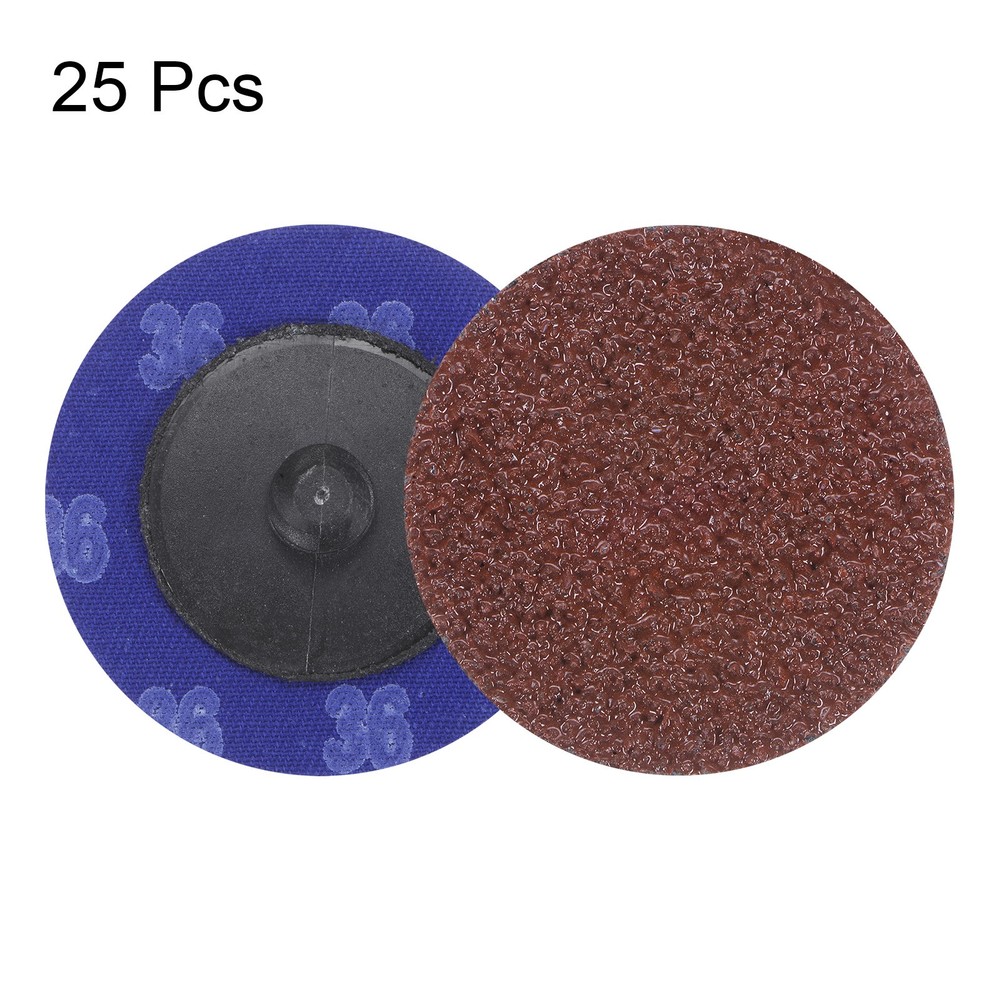 25pcs 2" 36 Grit Quick Change R-Type Sanding Discs Aluminum Oxide
