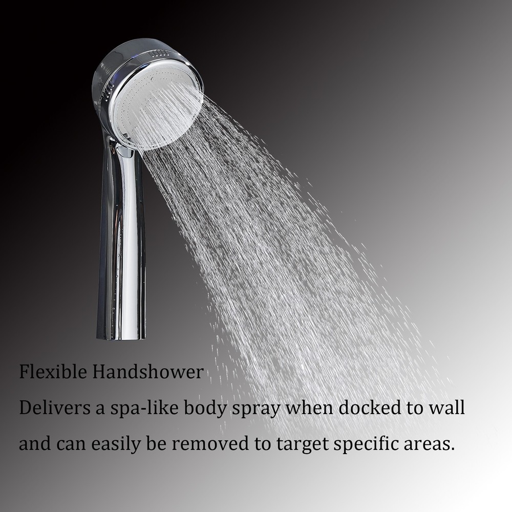 LED Stainless Steel Rain&Waterfall Shower Panel Tower System Massage Jets