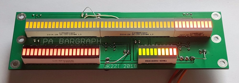 80 (50+20+10) LED Bargraph indicator for power amplifiers PCB only