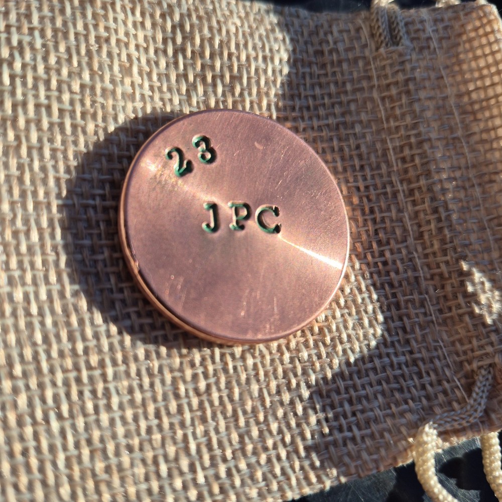 Customized Copper Golf Ball Marker-1.25 inch diameter! Hand Made -