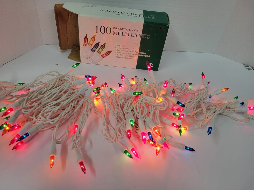 NOS String To String 100 Lite Set  Multi Color White cord /Michaels  2000
