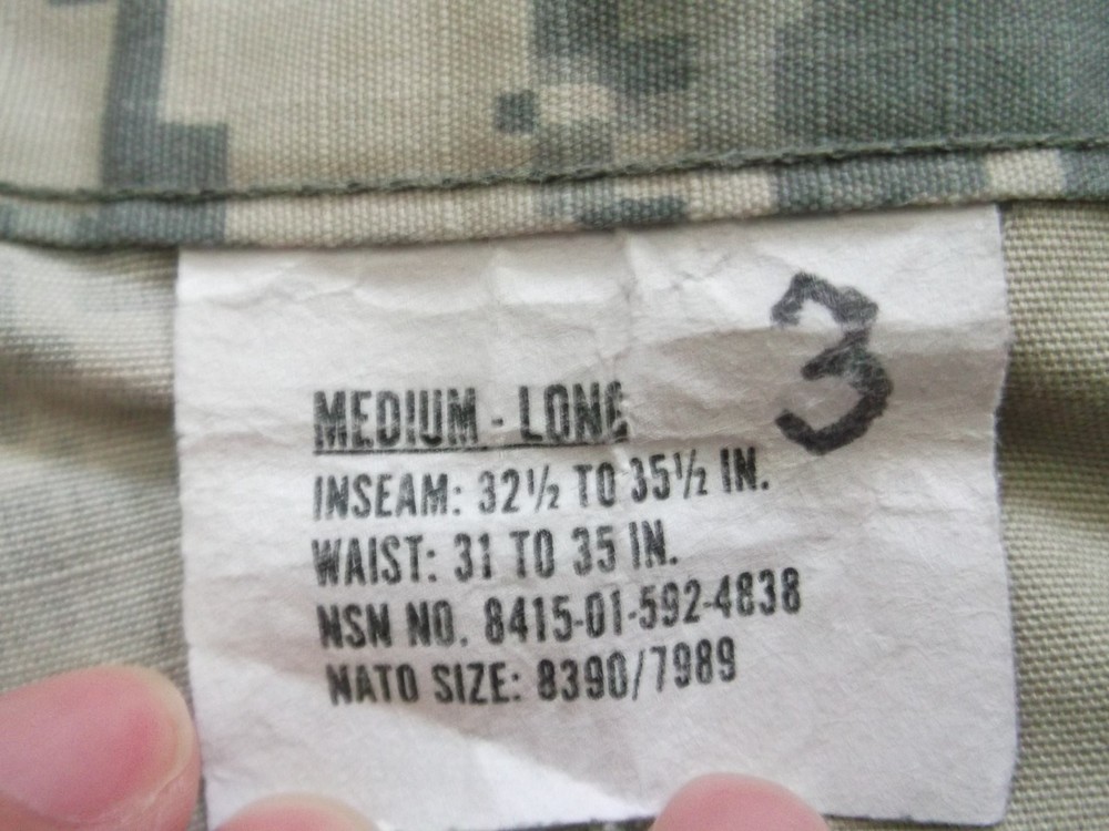 ARMY ACU PANTS SIZE MEDIUM - LONG