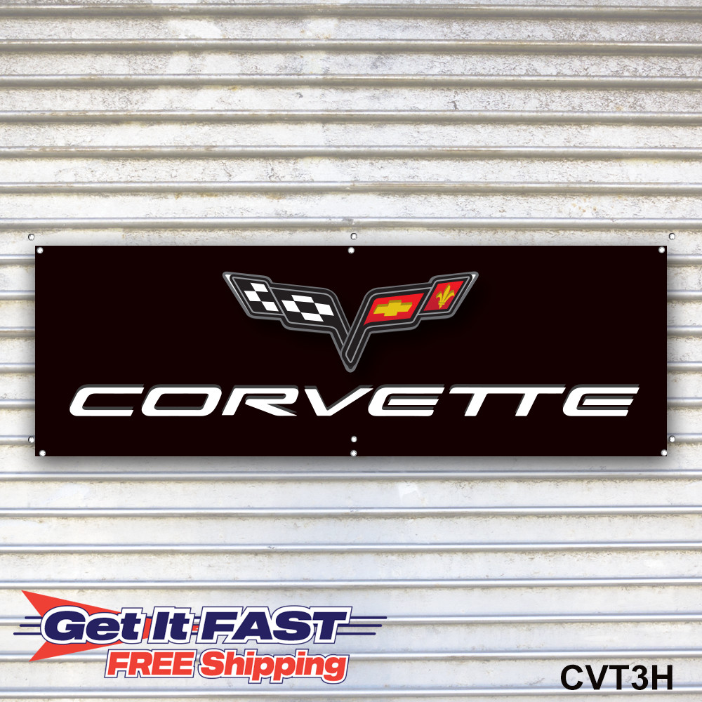 Corvette Banner Sign Wall Art (2005-2014)