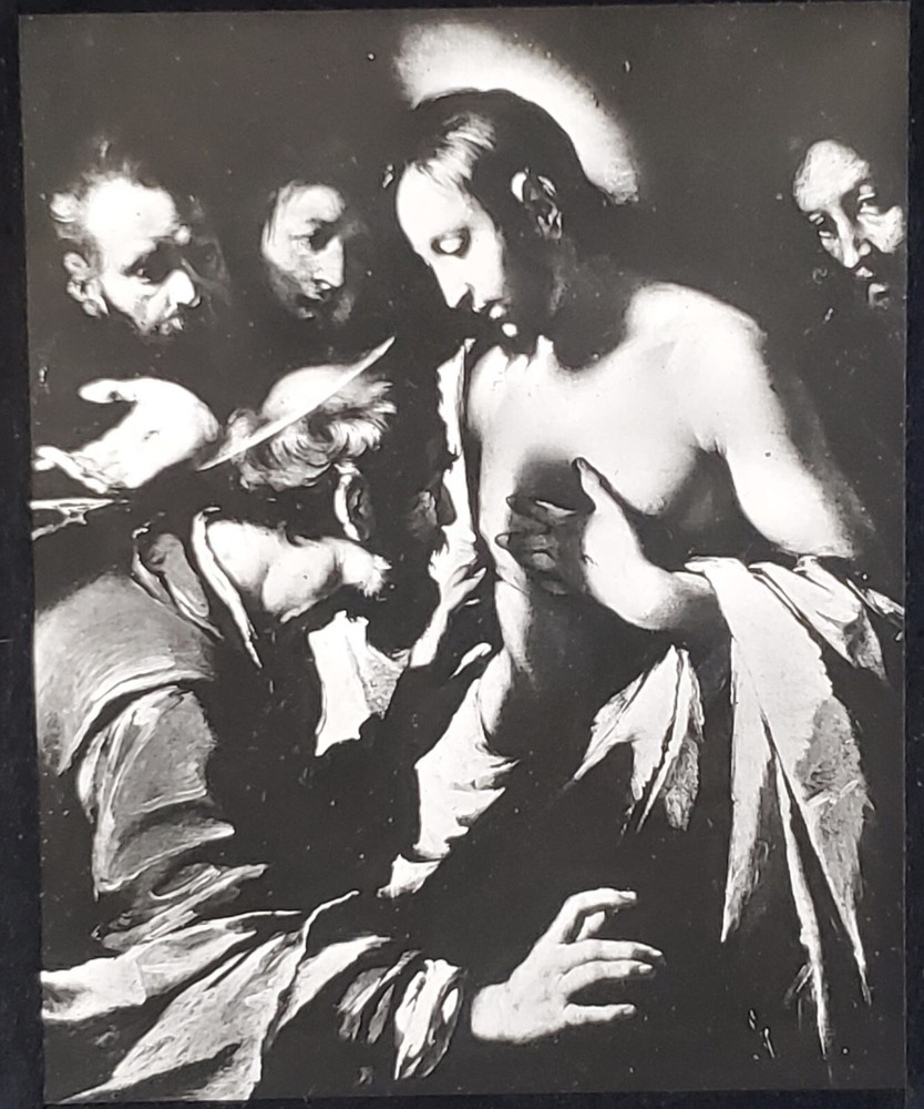 Doubting Thomas, Bernardo Strozzi, Magic Lantern Glass Slide