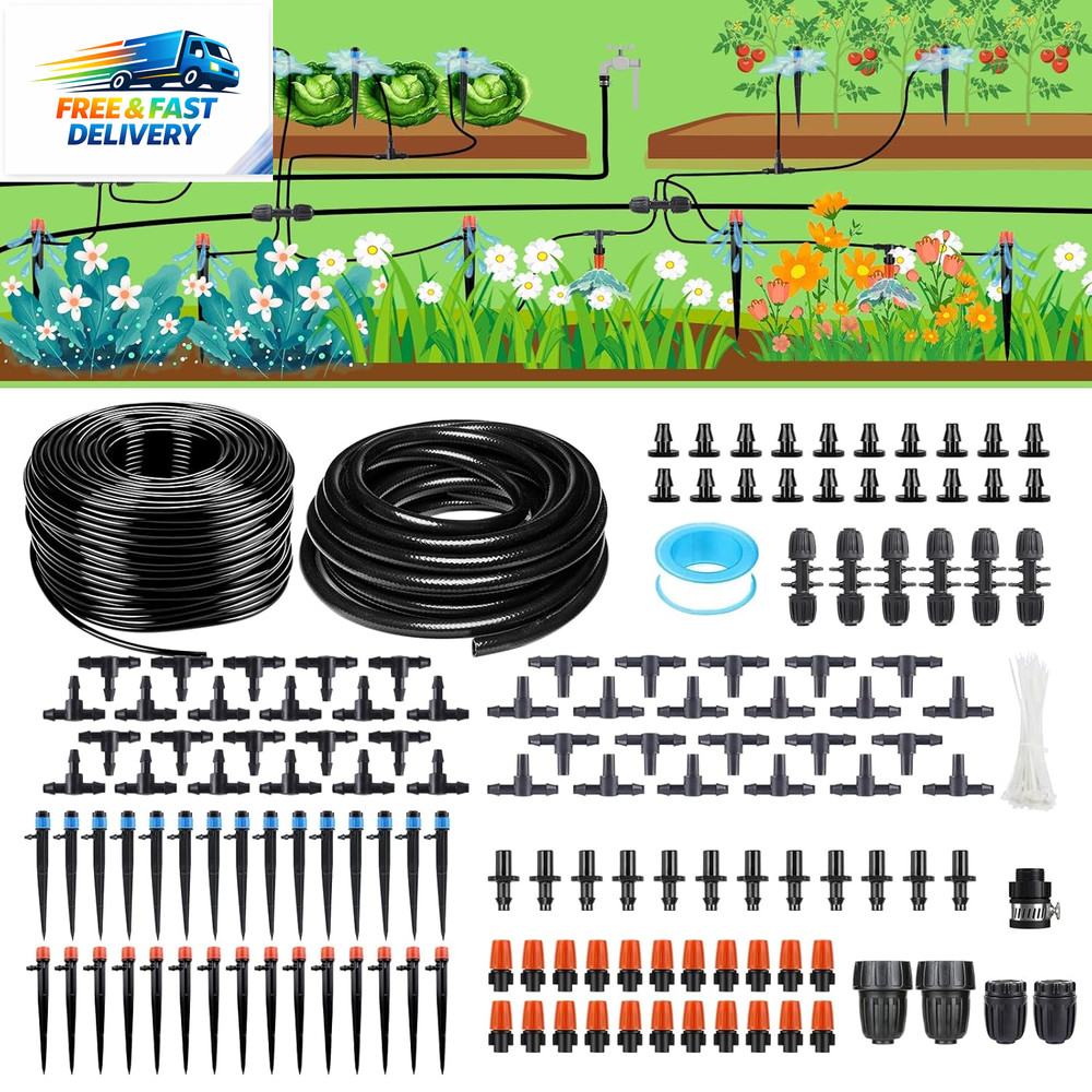 256FT Automatic Drip Irrigation System Kit,Automatic Garden Watering Misting Sys