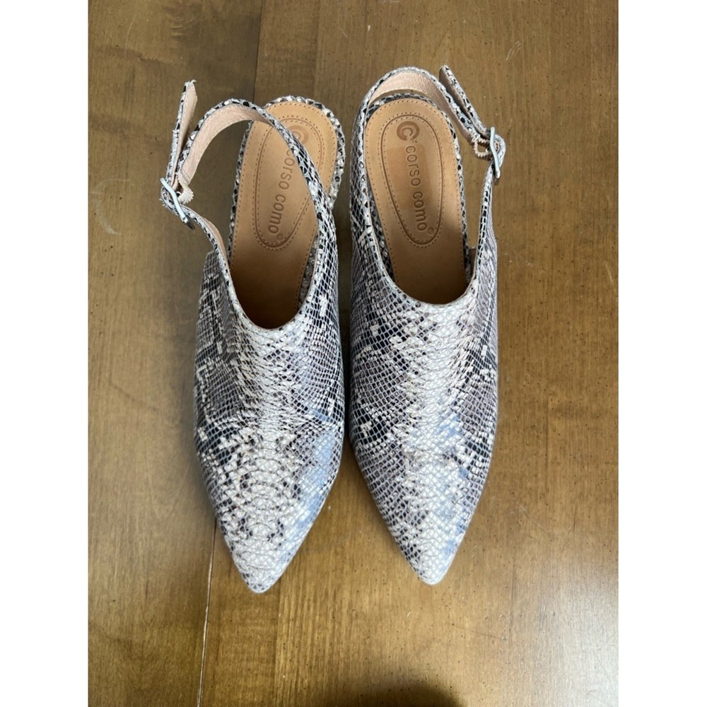 Corso Como Snakeskin Sling-back kitten heel Size 8.5