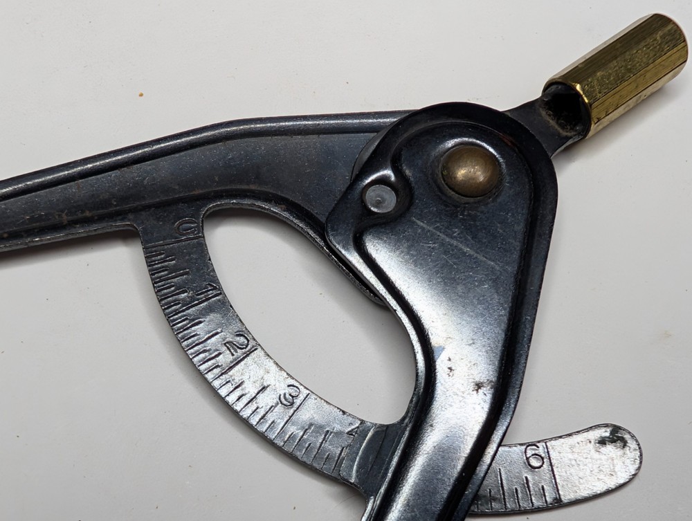 Vtg Black Drafting Compass Divider Architect Engineering Tool Patent 2080917