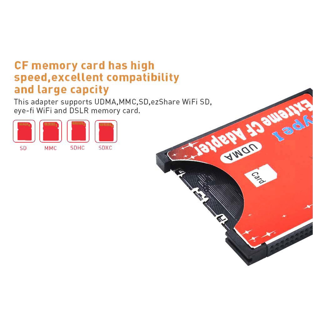 SDXC SDHC SD MMC to CF Extreme Compact Flash Memory Card Reader Adapter Type I