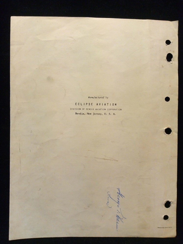 Suction Regulating Valve Mark 1-B US Navy Eclipse Aviation Bendix Instructions