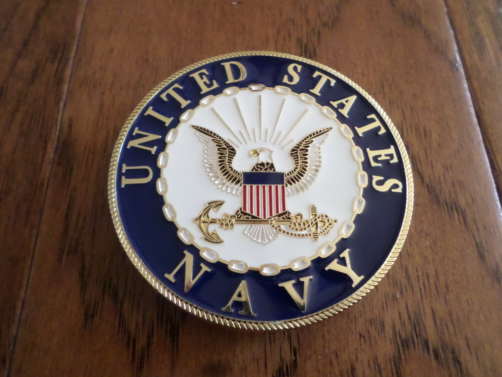 U.S NAVY AUTOMOBILE GRILL BADGE ALL WEATHER EMBLEM AUTO HOME MEDALLION