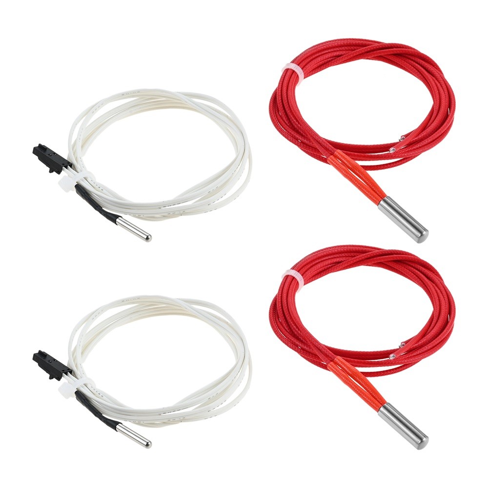 2 Pack Heater Cartridge Element & Thermistor Temperature Sensor 24V 40W
