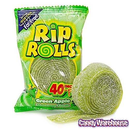 RIP ROLLS GREEN APPLE 1.4-oz Each ( 24 in a Pack )