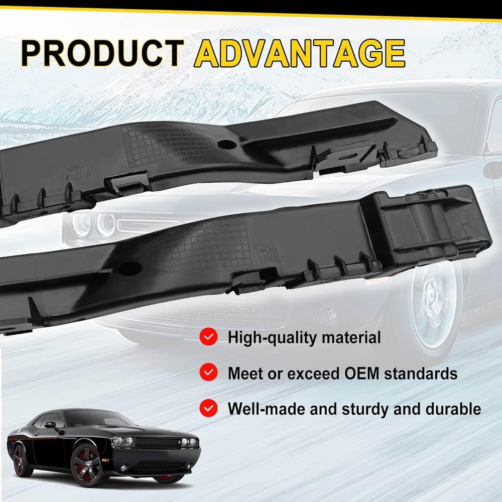 Front Bumper Left Right Bracket Set Compatible with Dodge Journey 2009-2018