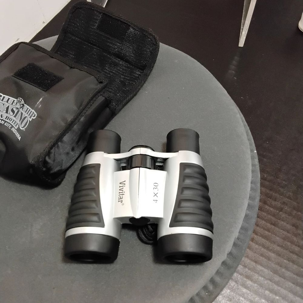 Vivitar Black and Silver Binoculars with Case