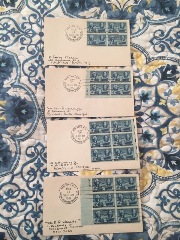 4 old postal FDC 947 CIPEX   GREAT cancels here LOOK