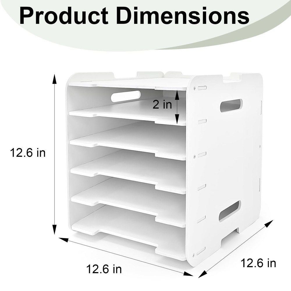12x12 Paper Organizer, 6-Tier Scrapbook Paper Storage, Stackable Desktop File...