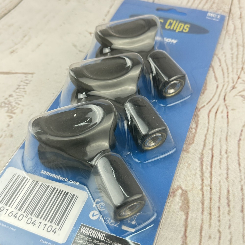 Samson Microphone Mic Clips Pack Heavy Duty 3-Pack New Clip Pack Unopened
