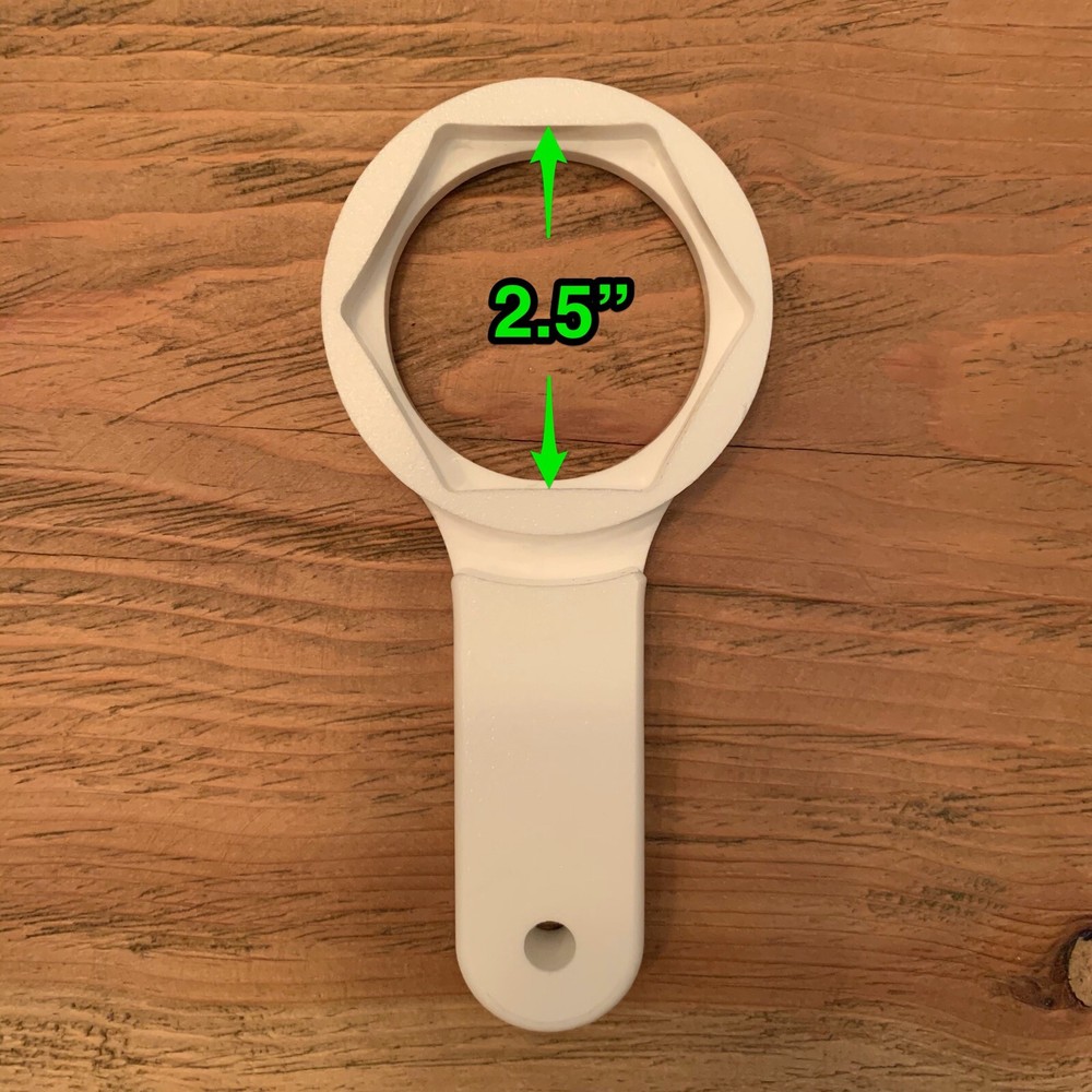 2.5-Inch Wrench (for toilet flush valve nut) - Solid HDPE plastic