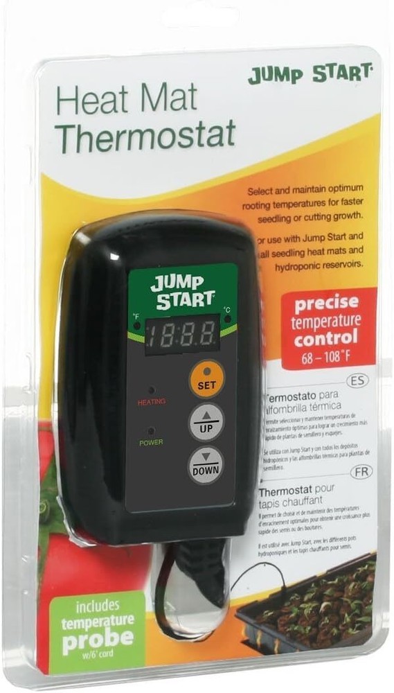 JumpStart Digital Controller Germination Heat Mat Thermostat LED Indicator Light