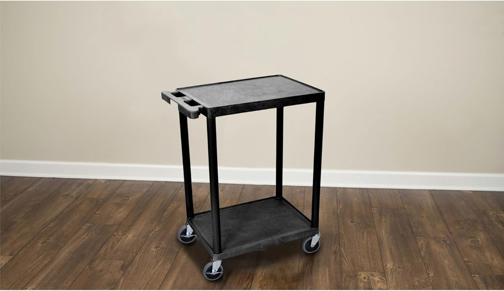 Multipurpose Utility Cart with 2 Shelf - Black