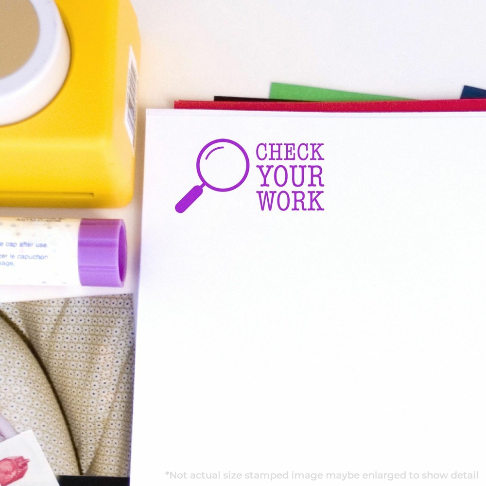 Check Your Work Rubber Stamp Size 1/2" Tall x 1-1/2" Wide