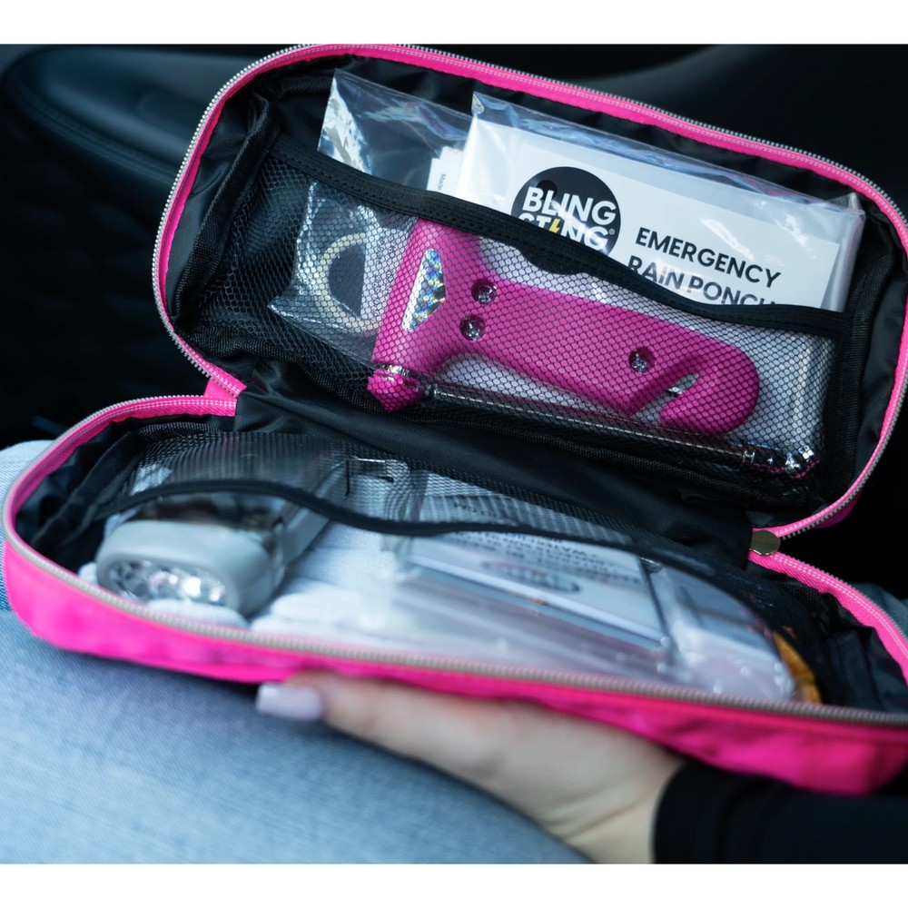 BLINGSTING, Car Emergency Kit, Pink