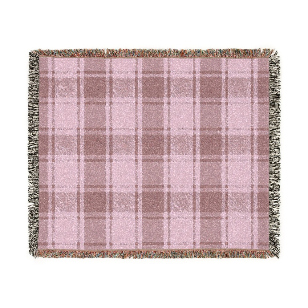 Plaid Pattern Woven Blanket | Pink or Green Check Throw