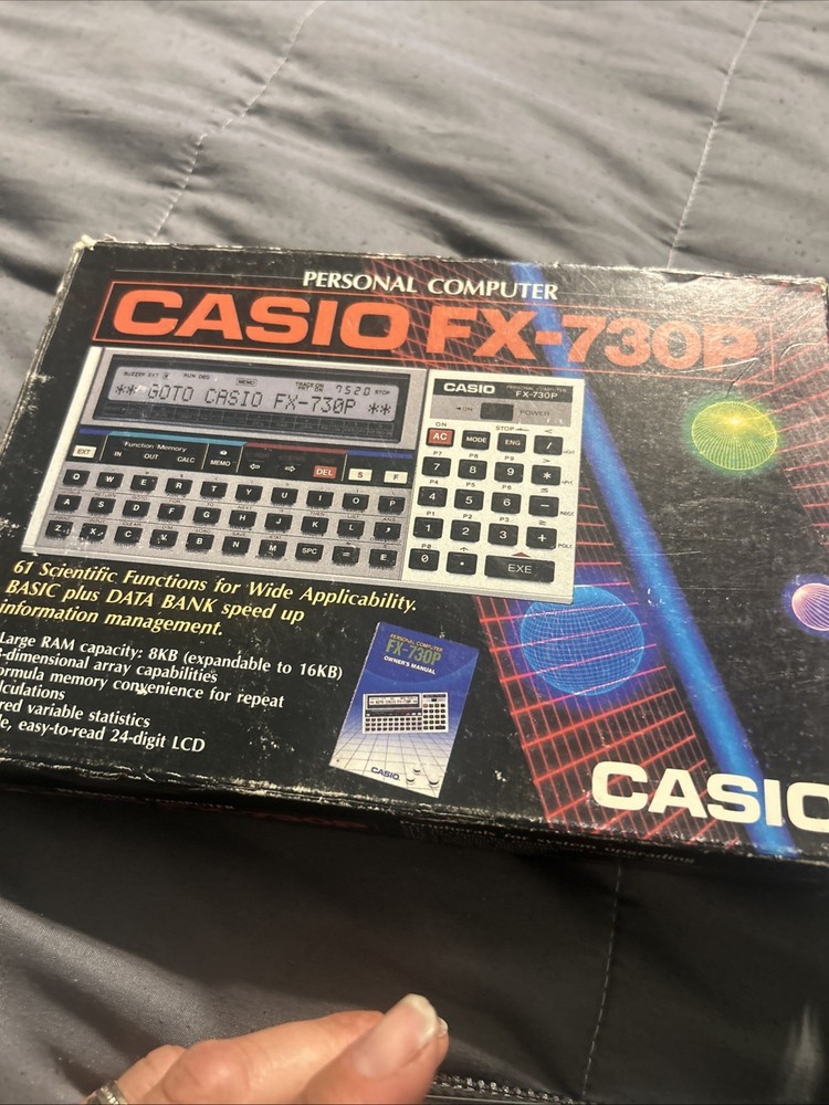 Vintage Casio FX-730P 1985 LCD BASIC pocket computer calculator
