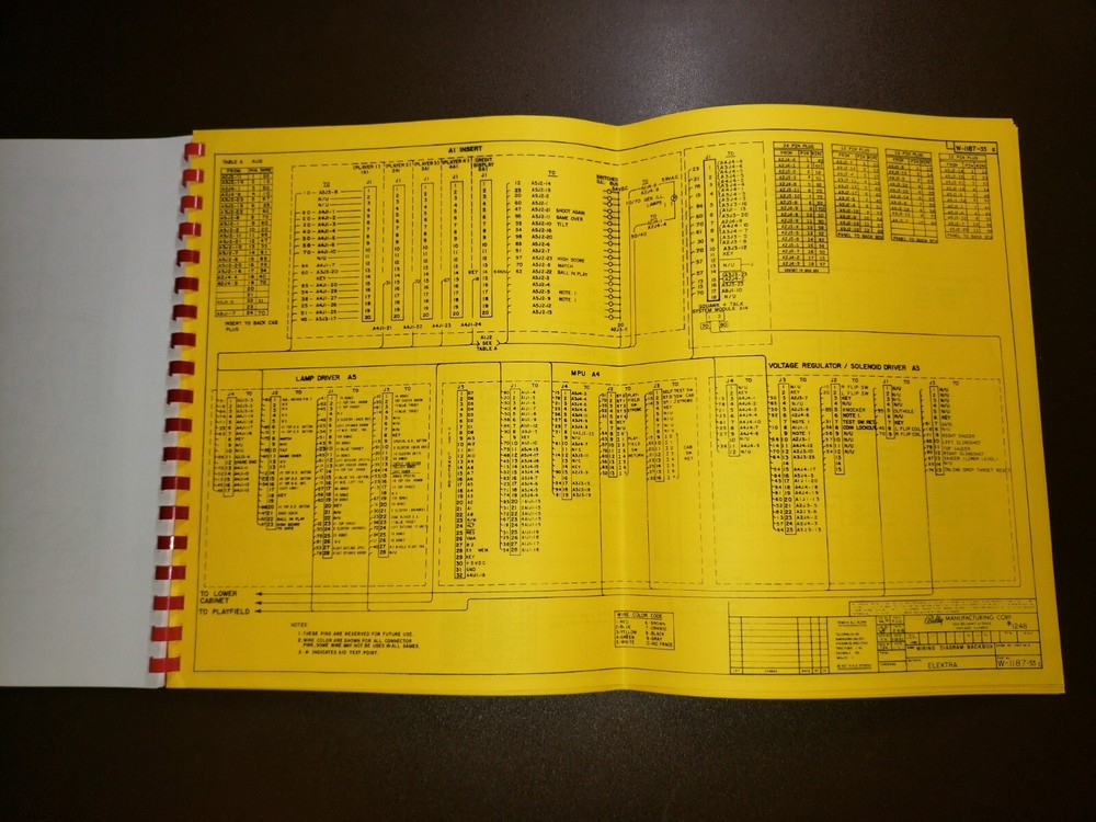 Bally ELEKTRA Pinball Manual with Schematics