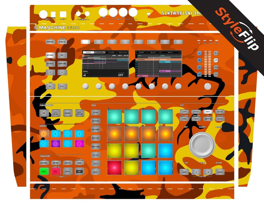 Native Instuments Studio | Orange Camo | Protective Decal | StyleFlip Skins