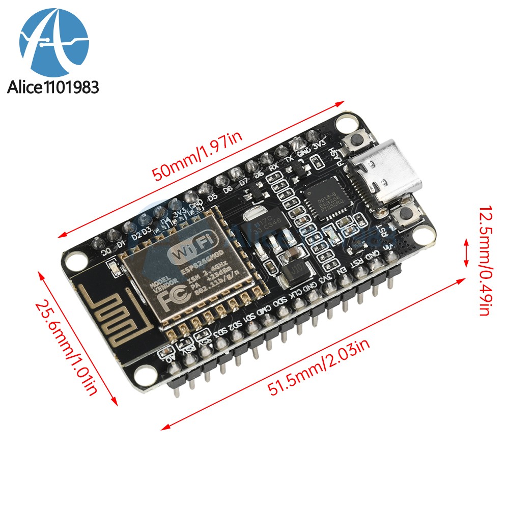 NodeMCU Lua V3 ESP8266 Serial WIFI Module FT232 Development Board TYPE-C