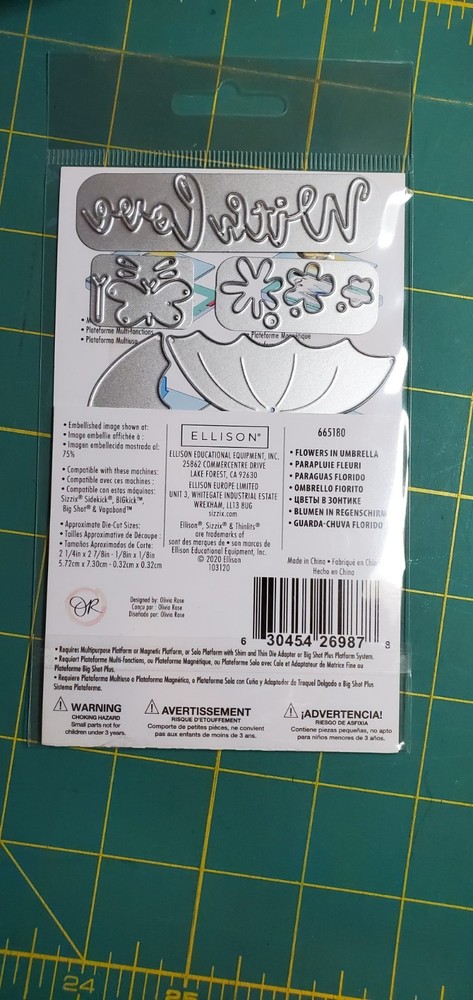 New Retired Sizzix Thinlits 11pc Flowers in Umbrella #665180
