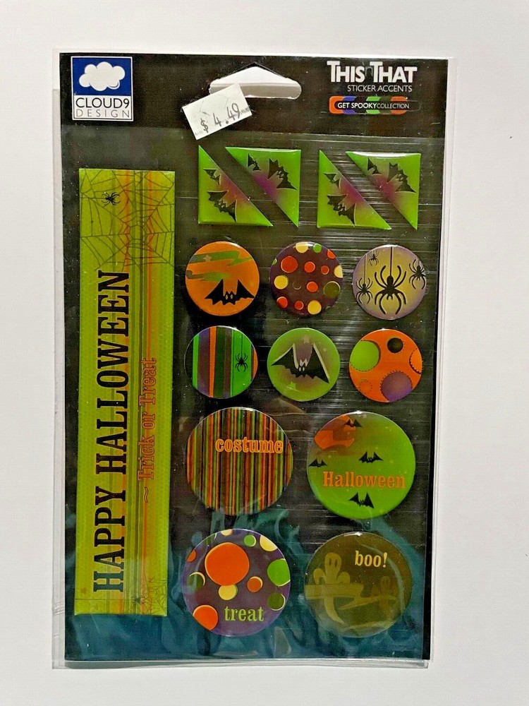 CLOUD 9 DESIGN HALLOWEEN ASSORTED EPOXY STICKERS