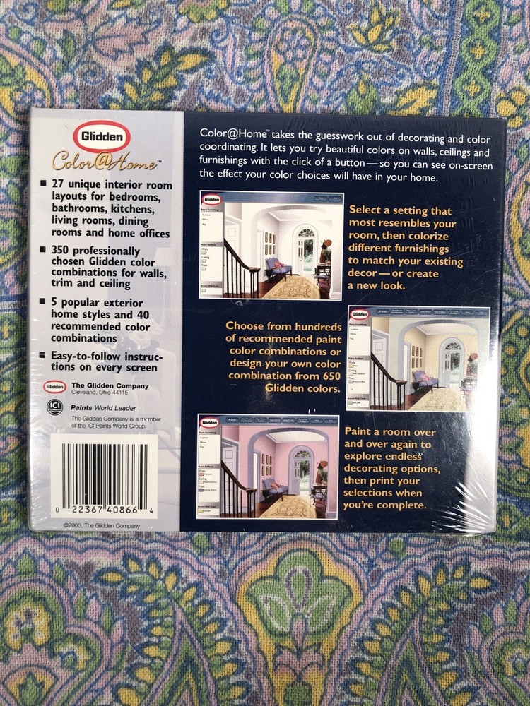 Glidden: Color @ Home II Virtual Paint Software PC CD-ROM for Windows 98/ME/2000