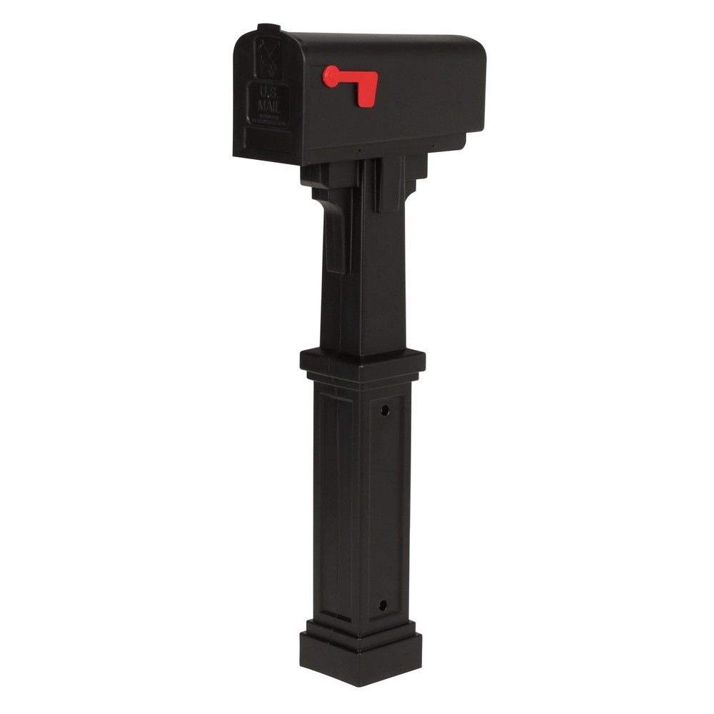 Parsons Medium Capacity Plastic Post Mount Mailbox Black