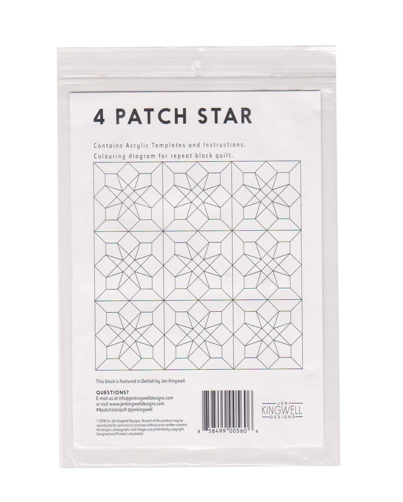 4 Patch Star Tempters Acrylic Template Set 9" Block