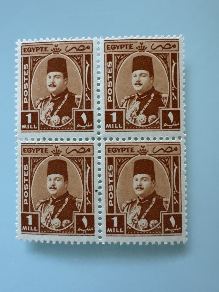 egypt stamps- King Farouk Marshals 6 Blocks Mint Never Hinged