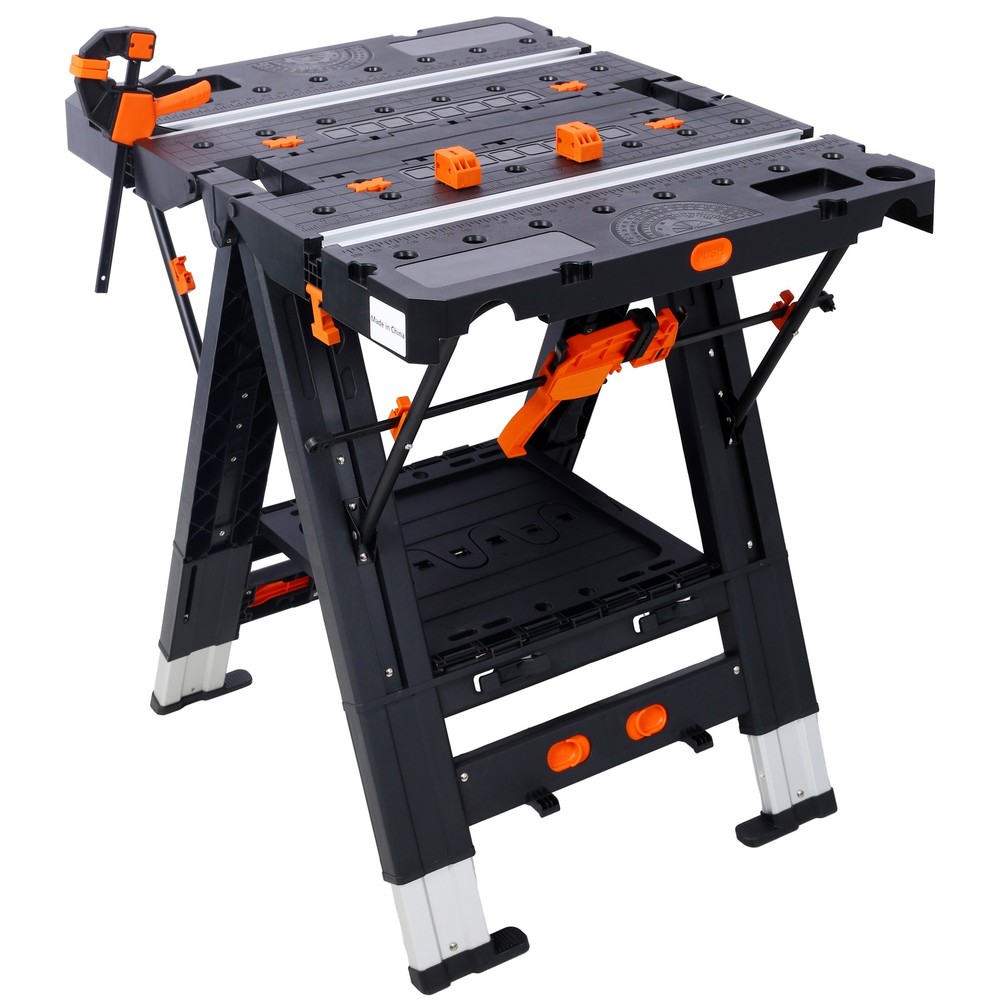 Portable Folding Work Table, 2-in-1 as Sawhorse & Workbench