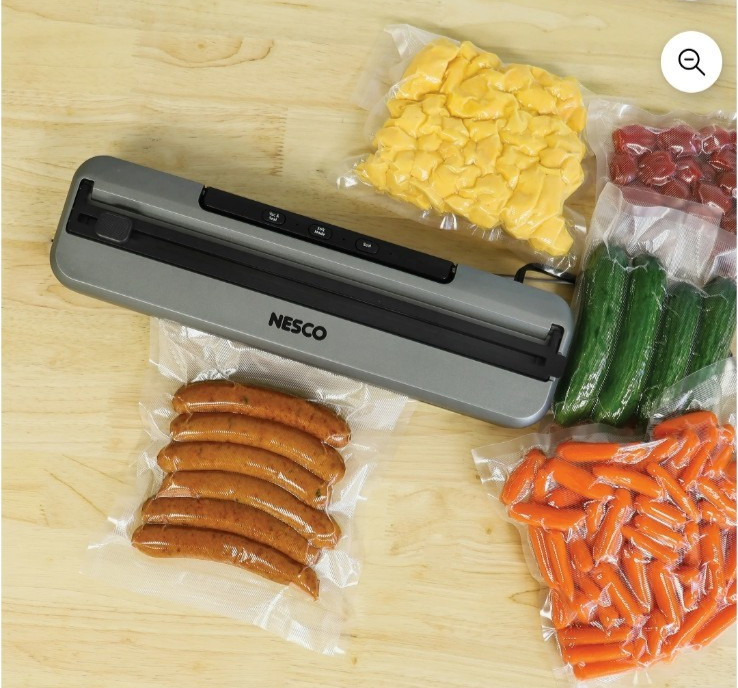Nesco Space-Saving Vacuum Sealer Machine, Automatic One-Touch Food Sealer...
