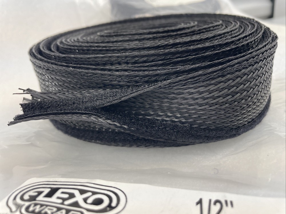 2pk FLEXO Expandable Braided Sleeving Wire Cable Wrap 25’